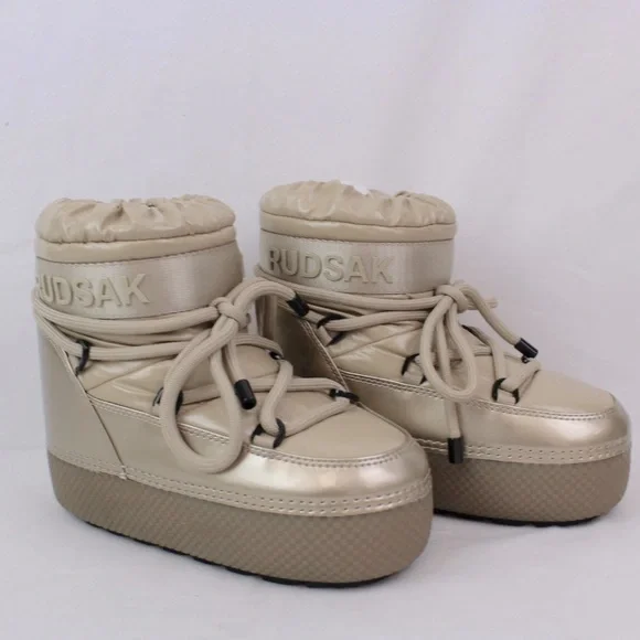 NIB [Rudsak] Mace Metallic Ivory Winter Puffy Moon Boots Women's EU 36/37 / US 6 - Picture 3 of 13